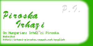 piroska irhazi business card